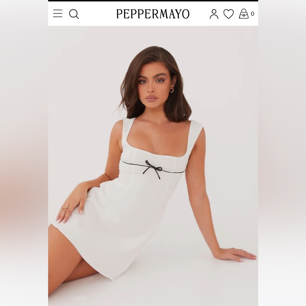 Peppermayo Exclusive- Cadence Mini Dress - White (US 4)